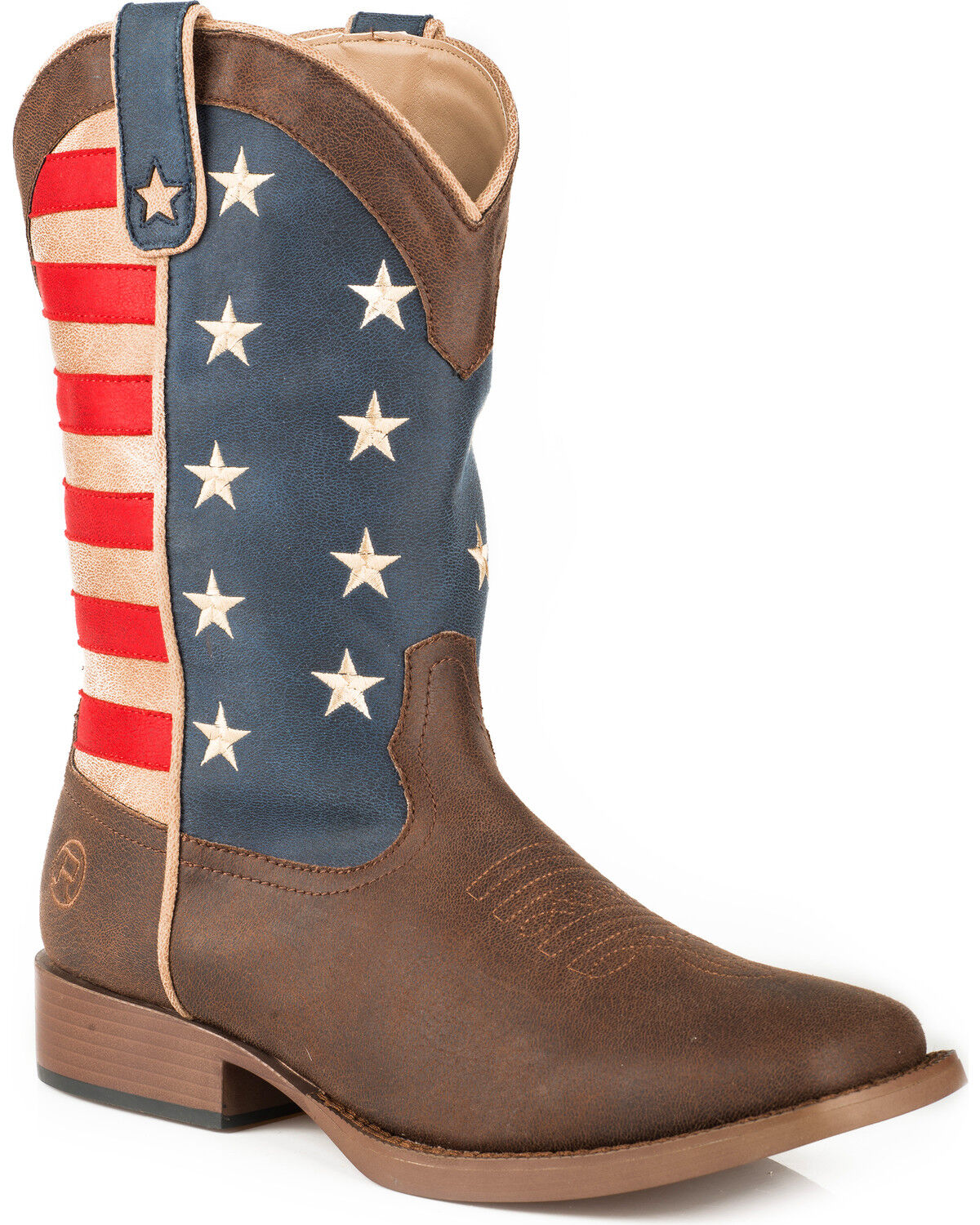 Stripes Cowgirl Boots - Square Toe 