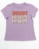 Image #1 - Shyanne Toddler Girls' Howdy Short Sleeve Graphic Tee, Purple, hi-res