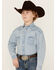 Image #1 - Rock & Roll Denim Boys' Light Wash Denim Long Sleeve Pearl Snap Western Shirt, Blue, hi-res