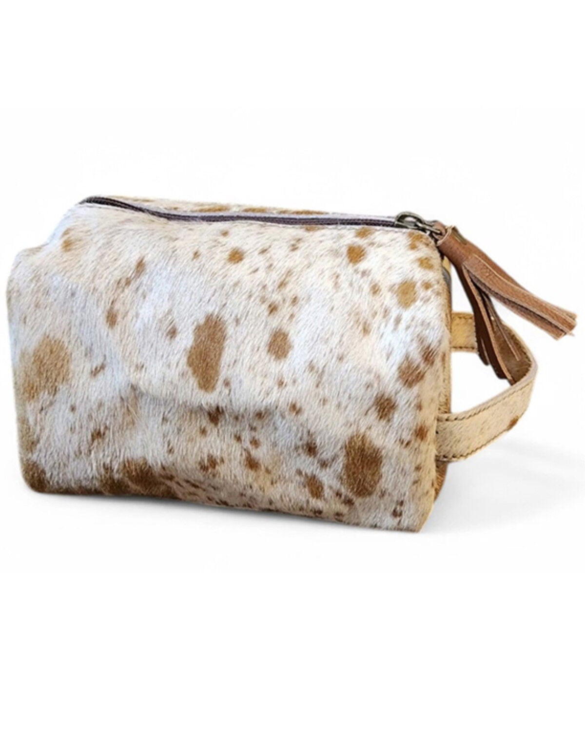 Image #1 - Ranch Junkie Women's Highlands Cowhide Cosmetic Bag, Caramel, hi-res