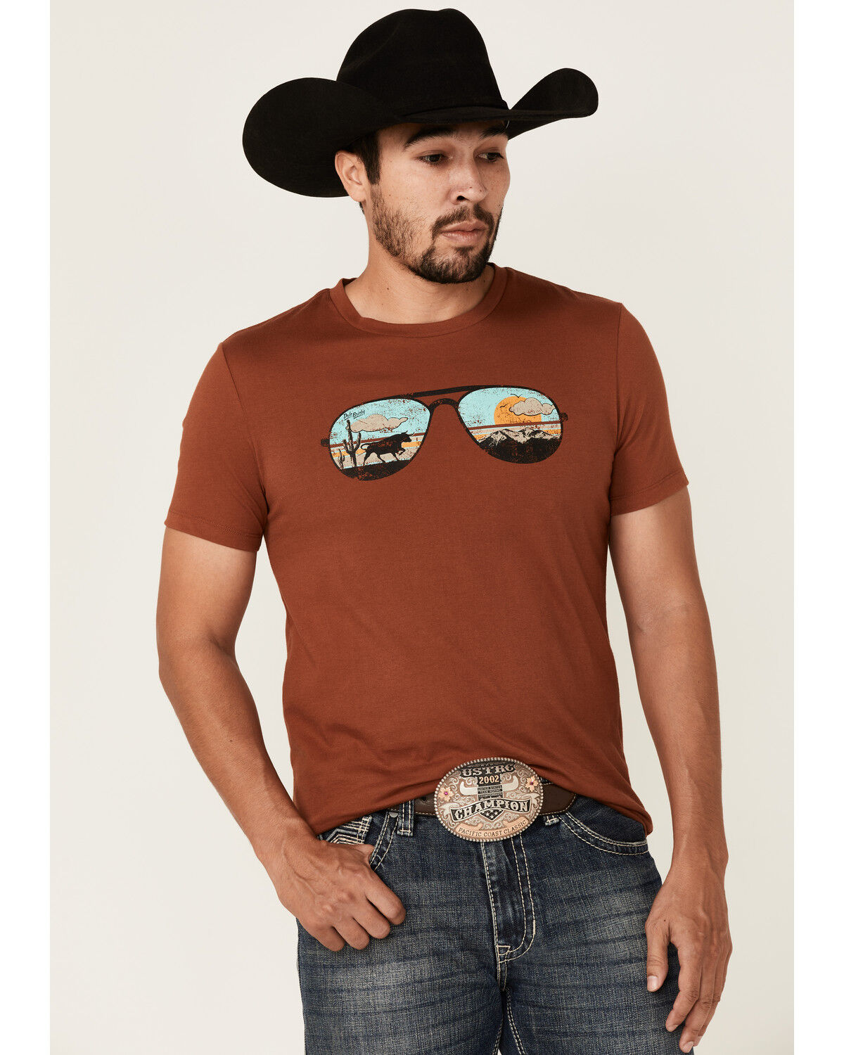 Image #1 - Dale Brisby Men's Sunglasses Graphic Short Sleeve Tee, Rust Copper, hi-res