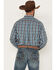 Image #4 - Ariat Men's Team Cade Small Plaid Print Long Sleeve Button-Down Shirt, Turquoise, hi-res