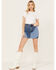 Image #3 - Rock & Roll Denim Medium Wash Patch Denim Skirt, Blue, hi-res