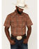 Image #1 - Cody James Men's Easl End Large Plaid Short Sleeve Snap Western Shirt, Brown, hi-res