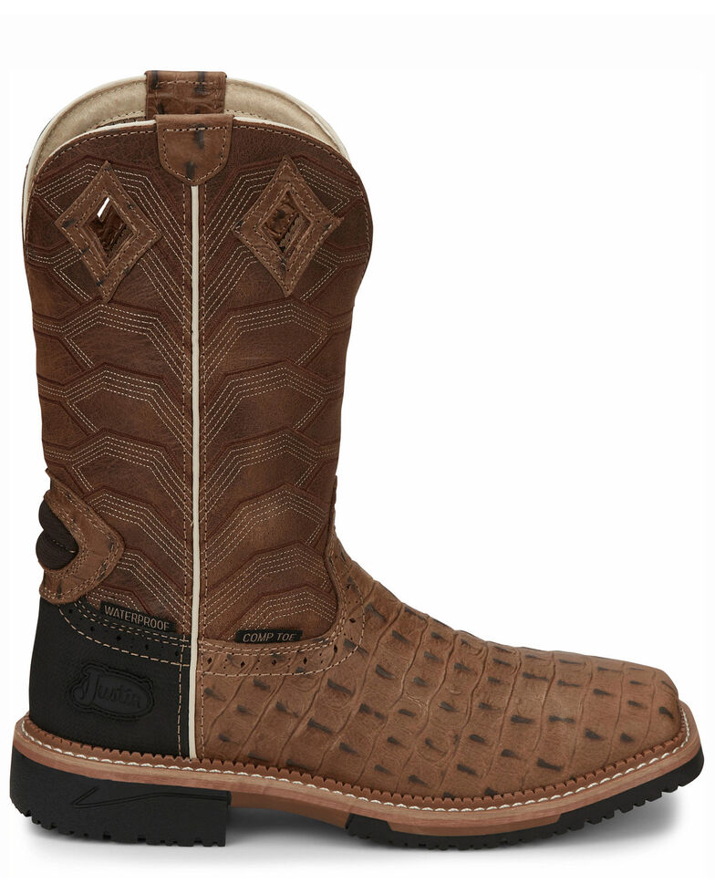Justin Men's Derrickman Western Work Boots - Composite Toe, Camel, hi-res
