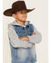 Image #2 - Urban Republic Boys' Medium Wash Denim Vest Layered Hooded Zip Sweatshirt, , hi-res