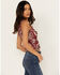 Image #2 - Idyllwind Women's Linmar Printed Button-Down Tank, Dark Red, hi-res