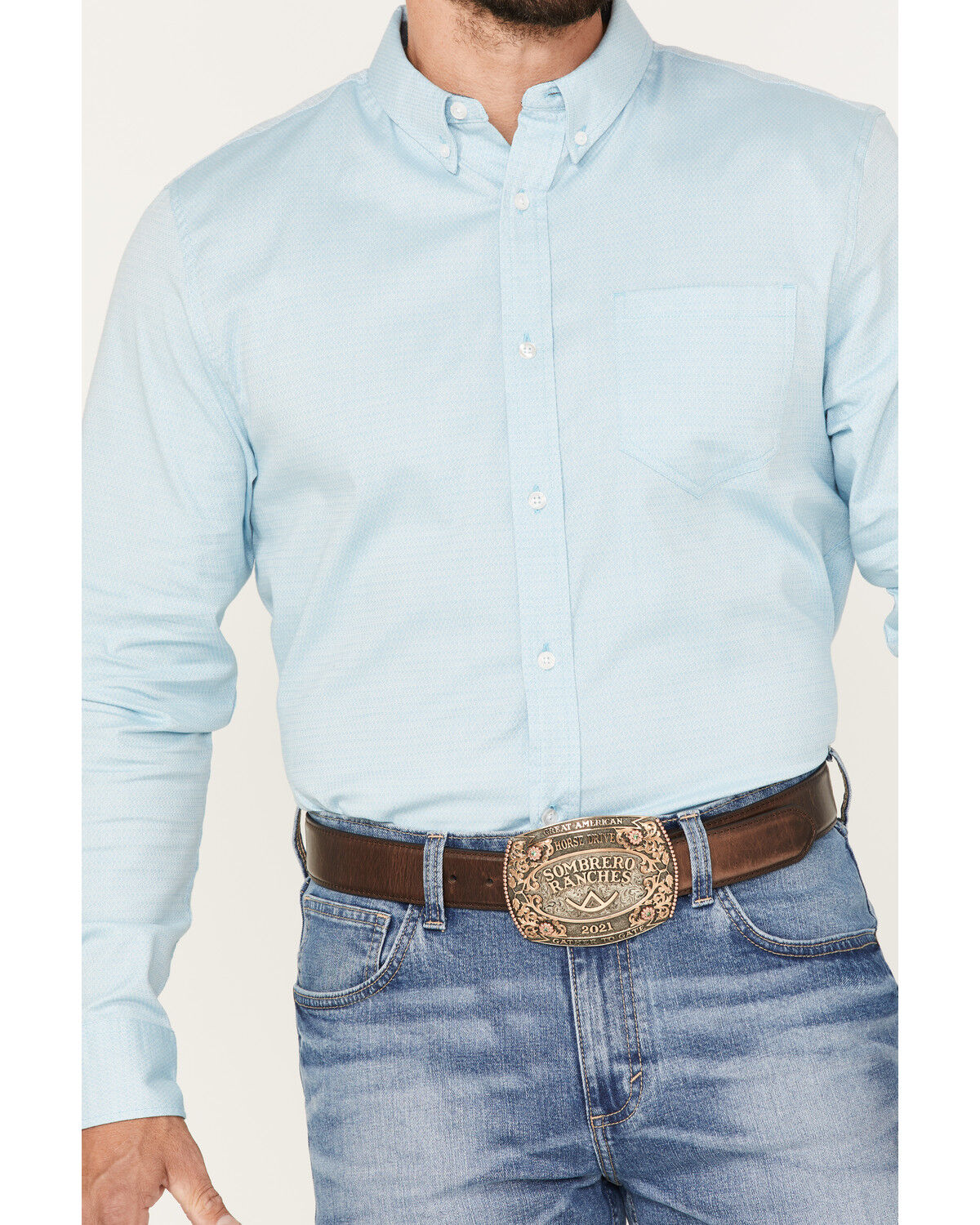 Image #3 - Cody James Men's Glacier Button Down Western Shirt, Blue, hi-res