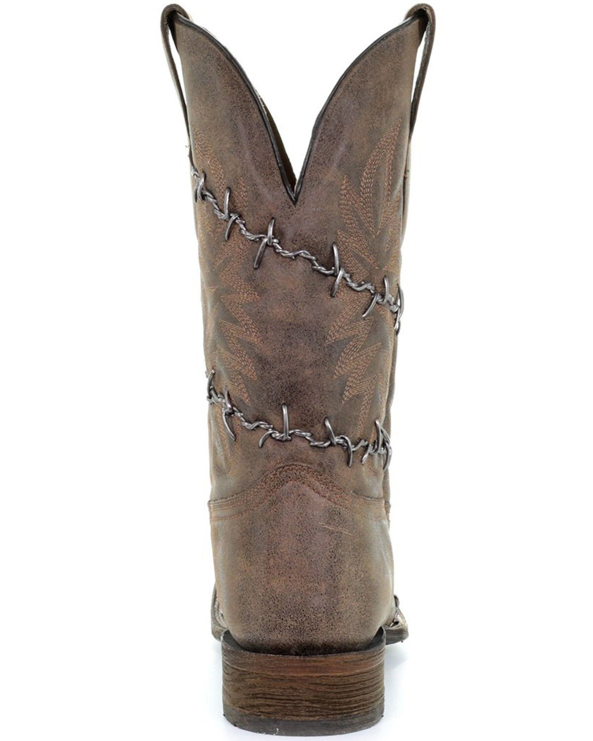 Image #4 - Corral Men's Barbed Wire Western Boots - Broad Square Toe, Brown, hi-res