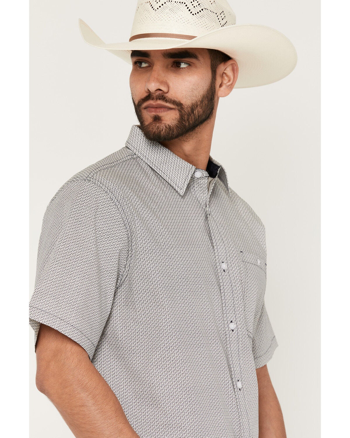 Image #2 - RANK 45&reg; Men's Charged Geo Print Short Sleeve Button-Down Stretch Western Shirt, Navy, hi-res