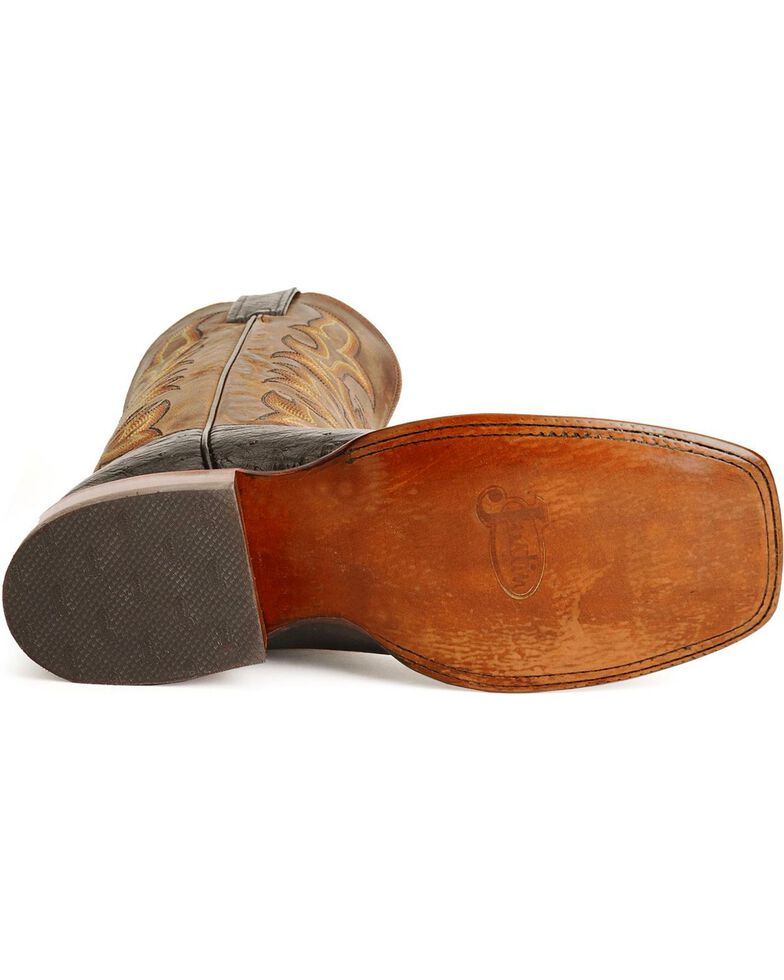 Justin Smooth Ostrich AQHA Remuda Western Cowboy Boots - Square Toe