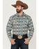Image #1 - Cody James Men's Great Plains Southwestern Print Long Sleeve Snap Western Shirt  , Turquoise, hi-res