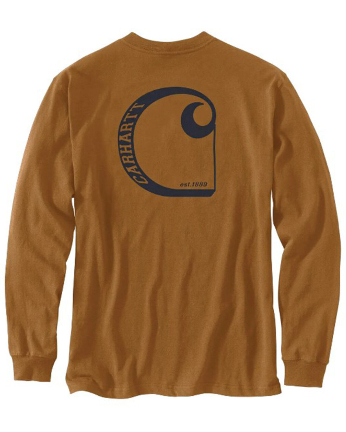 Image #1 - Carhartt Men's Relaxed Fit Heavyweight Long Sleeve Graphic Work T-Shirt, Brown, hi-res
