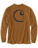 Image #1 - Carhartt Men's Relaxed Fit Heavyweight Long Sleeve Graphic Work T-Shirt, Brown, hi-res