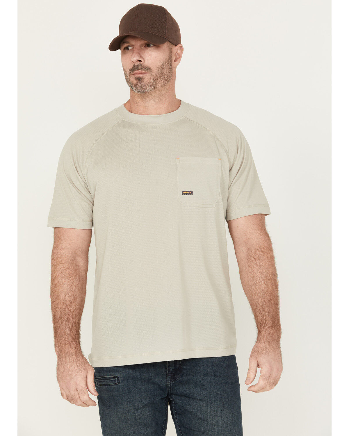 Image #2 - Ariat Men's Rebar Heat Fighter Wired Short Sleeve Pocket Work Shirt - Tall, Grey, hi-res