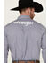 Image #4 - Wrangler Men's Geo Print Logo Long Sleeve Button-Down Western Shirt, Navy, hi-res