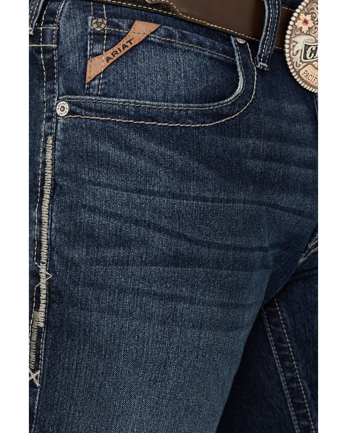 Image #2 - Ariat Men's M4 Colman Ferrin Dark Wash Relaxed Bootcut Durable Stretch Jeans, Dark Wash, hi-res