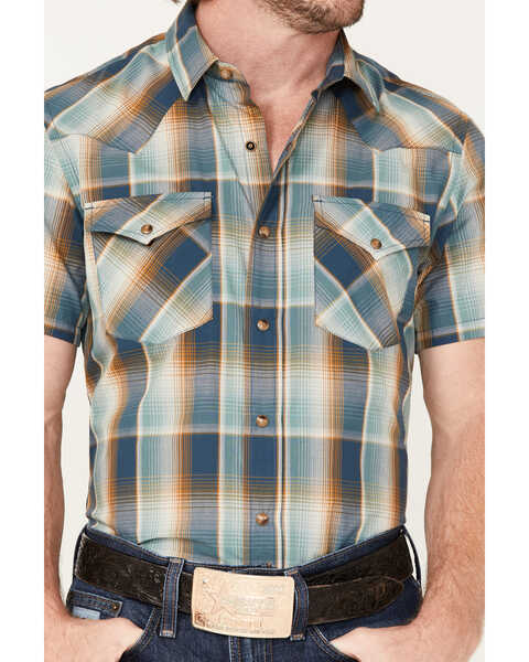 Image #3 - Pendleton Men's Frontier Large Plaid Snap Western Shirt , Navy, hi-res