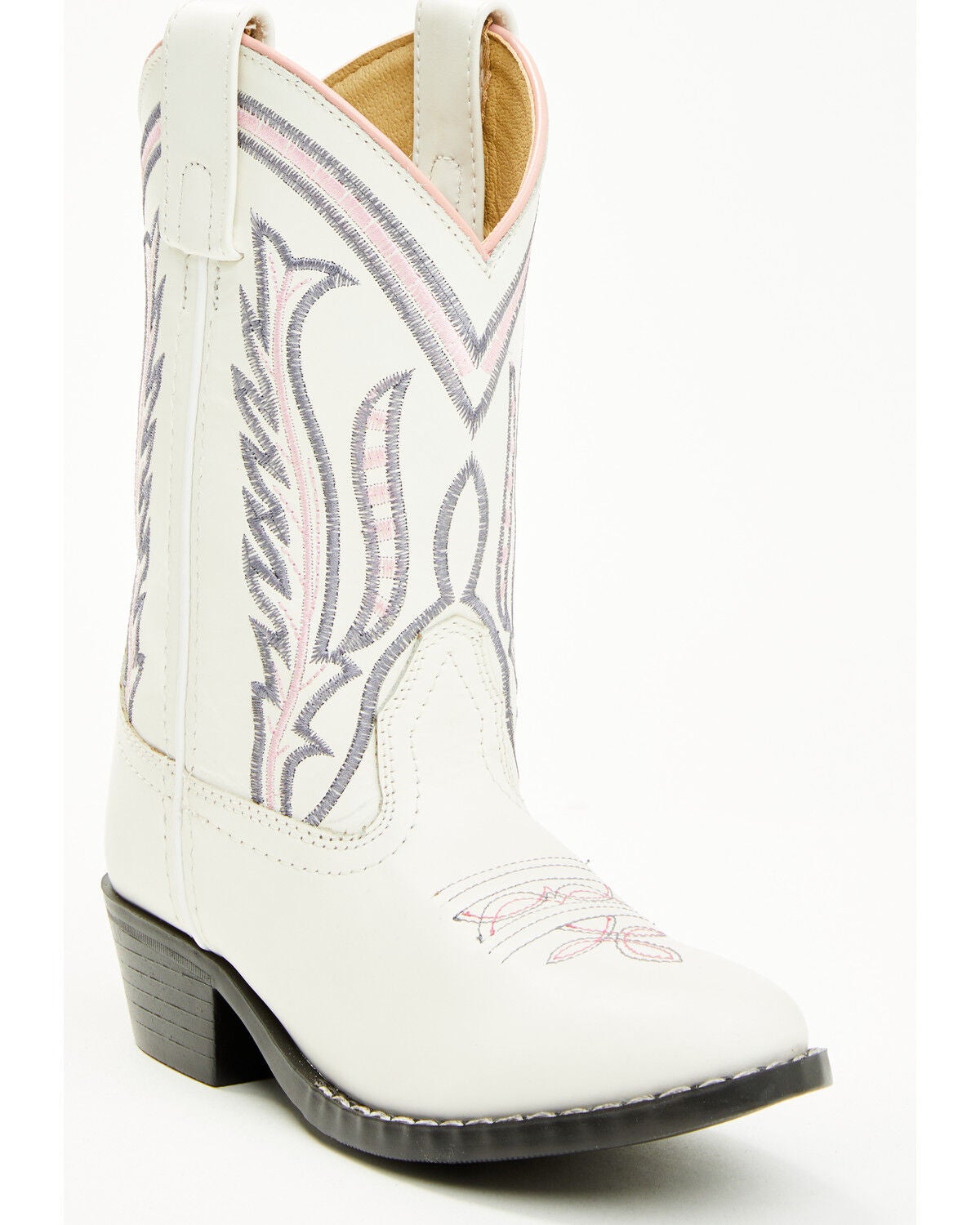 Shyanne Girls' Cassie Western Boots - Round Toe, White, hi-res