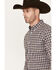 Cody James Men's Wes Plaid Print Long Sleeve Button Down Stretch Western Shirt - Big & Tall, Cream, hi-res