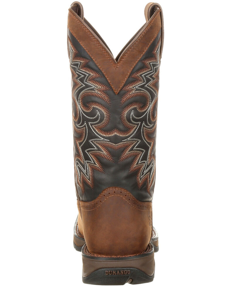 Durango Men's Rebel Pull-On Western Boots - Wide Square Toe, Chocolate, hi-res