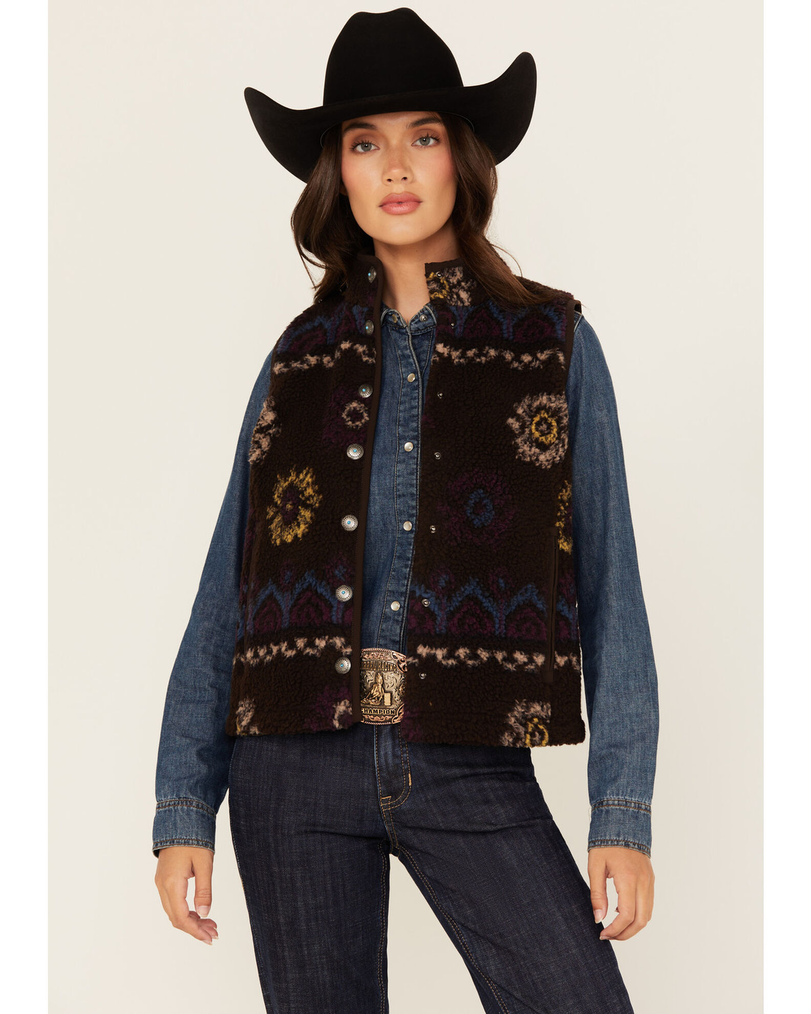 Product Name Shyanne Women's Printed Sherpa Vest