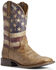 Image #1 - Ariat Men's Circuit Proud American Flag Western Boots - Broad Square Toe, Brown, hi-res