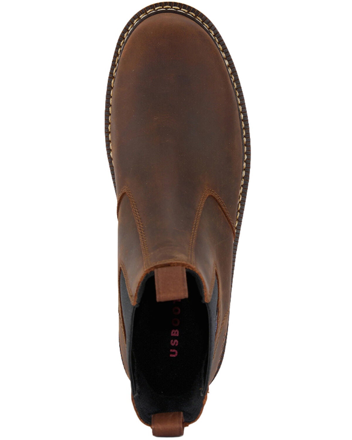 Image #6 - US Boot Men's Logan 6" Chelsea Work Boots - Composite Toe, Brown, hi-res