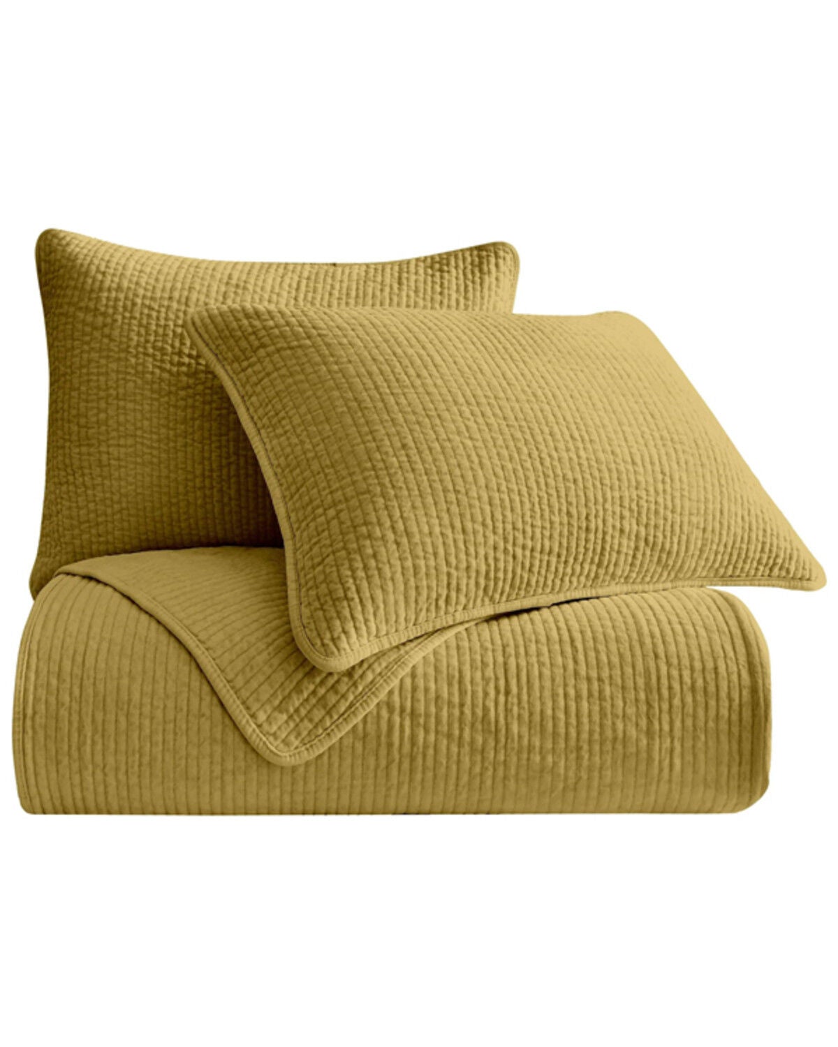 Image #2 - HiEnd Accents Tuscan Stonewashed Cotton & Velvet 3-Piece Full/Queen Quilt Set, Orange, hi-res