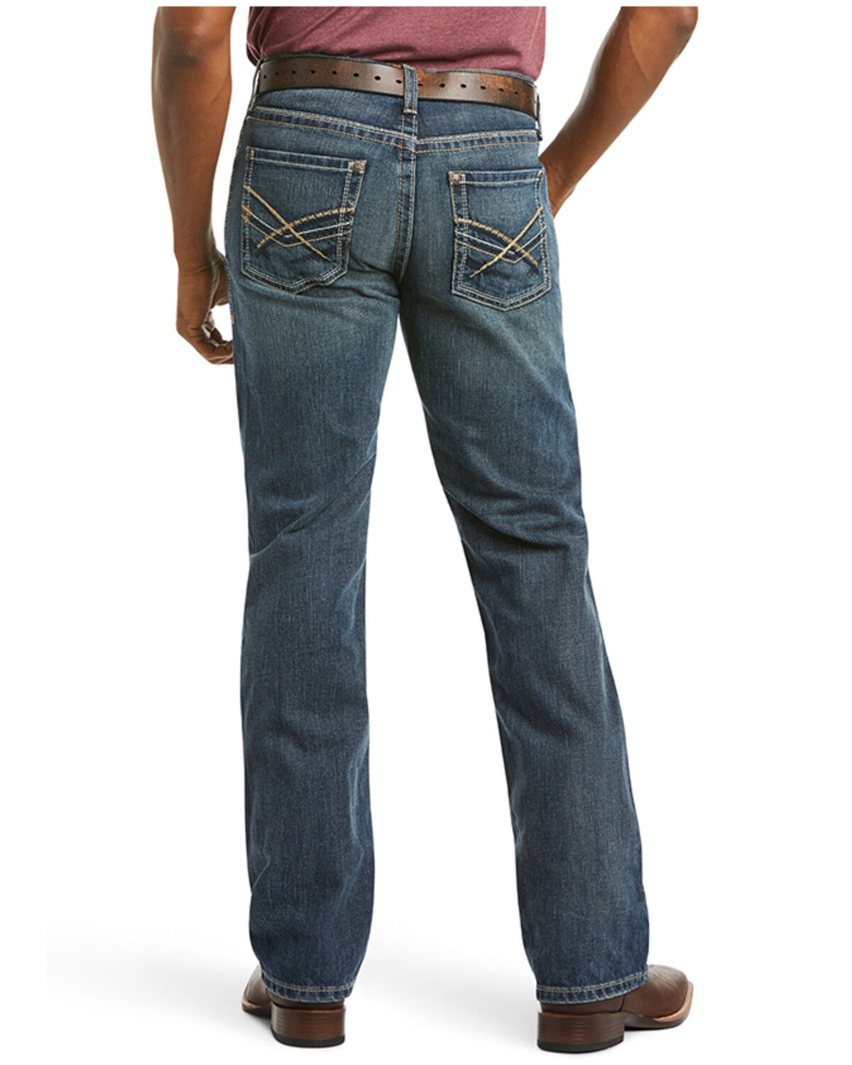 Image #2 - Ariat Men's M5 Slim Deadrun Stackable Straight Leg Jeans - Big, Blue, hi-res