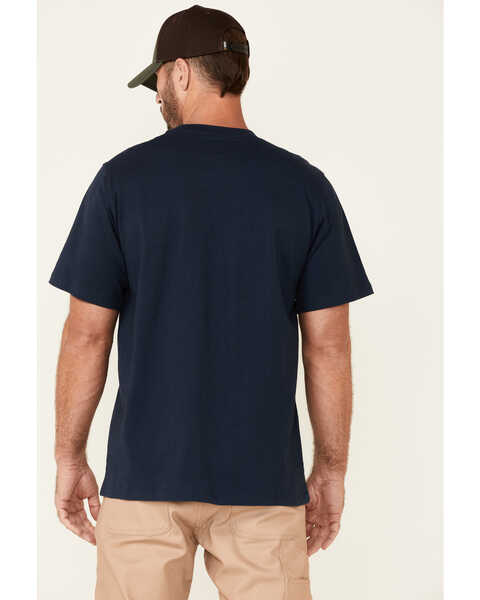 Hawx Men's Solid Navy Forge Short Sleeve Work Pocket T-Shirt - Tall, Navy, hi-res