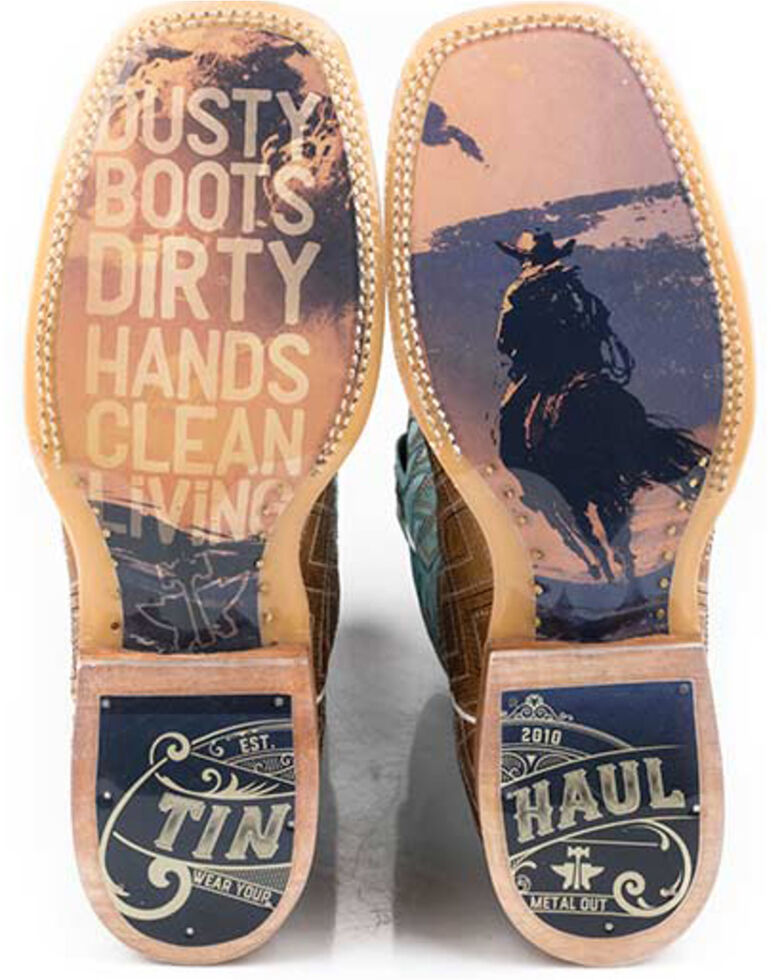 Tin Haul Men's Matrix Western Boots - Wide Square Toe, Tan, hi-res