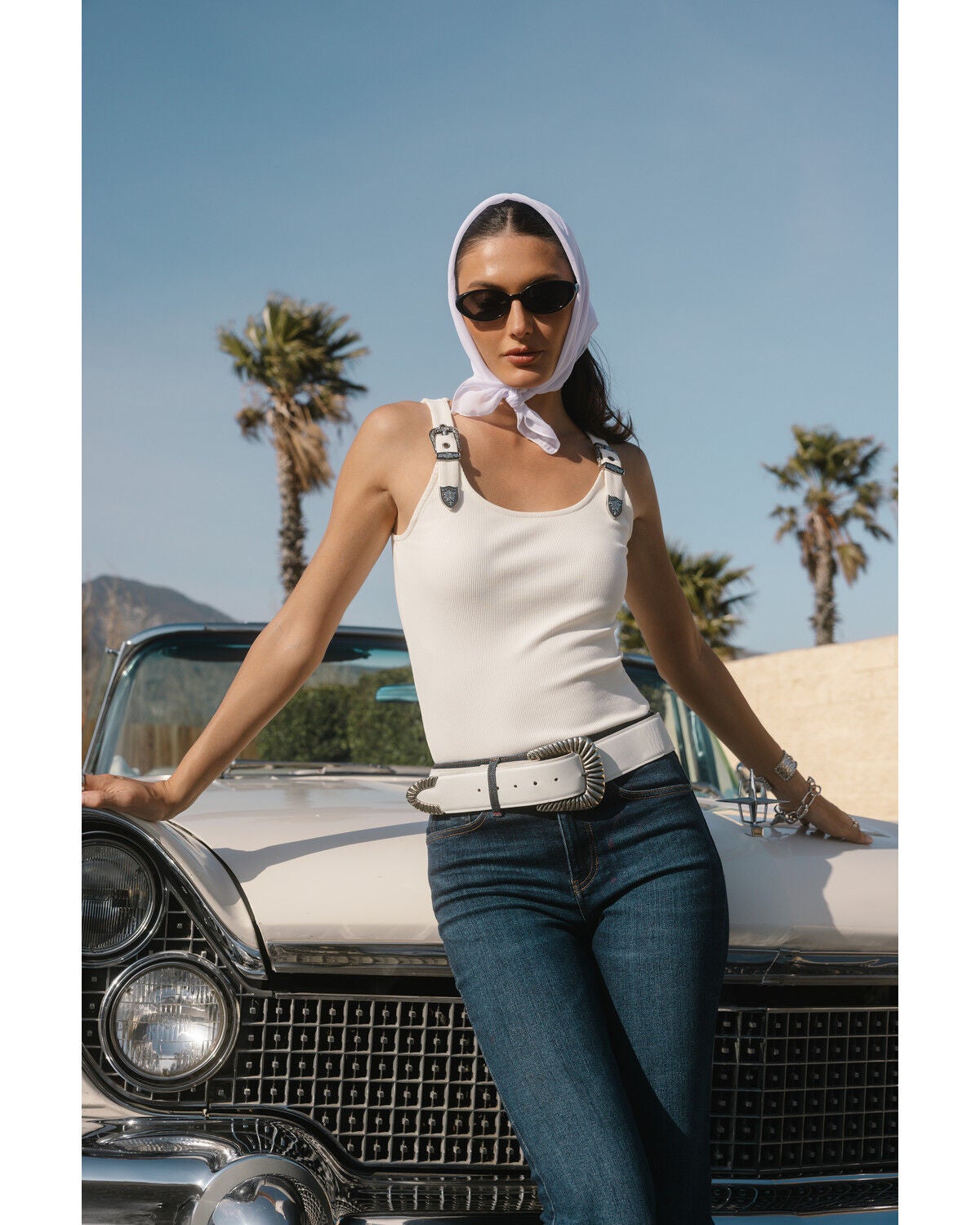 Idyllwind Women's Wylie Rib Knit Buckle Tank, Ivory, hi-res