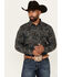 Image #1 - Gibson Trading Co Men's Crazy Paisley Print Long Sleeve Snap Western Shirt, Teal, hi-res