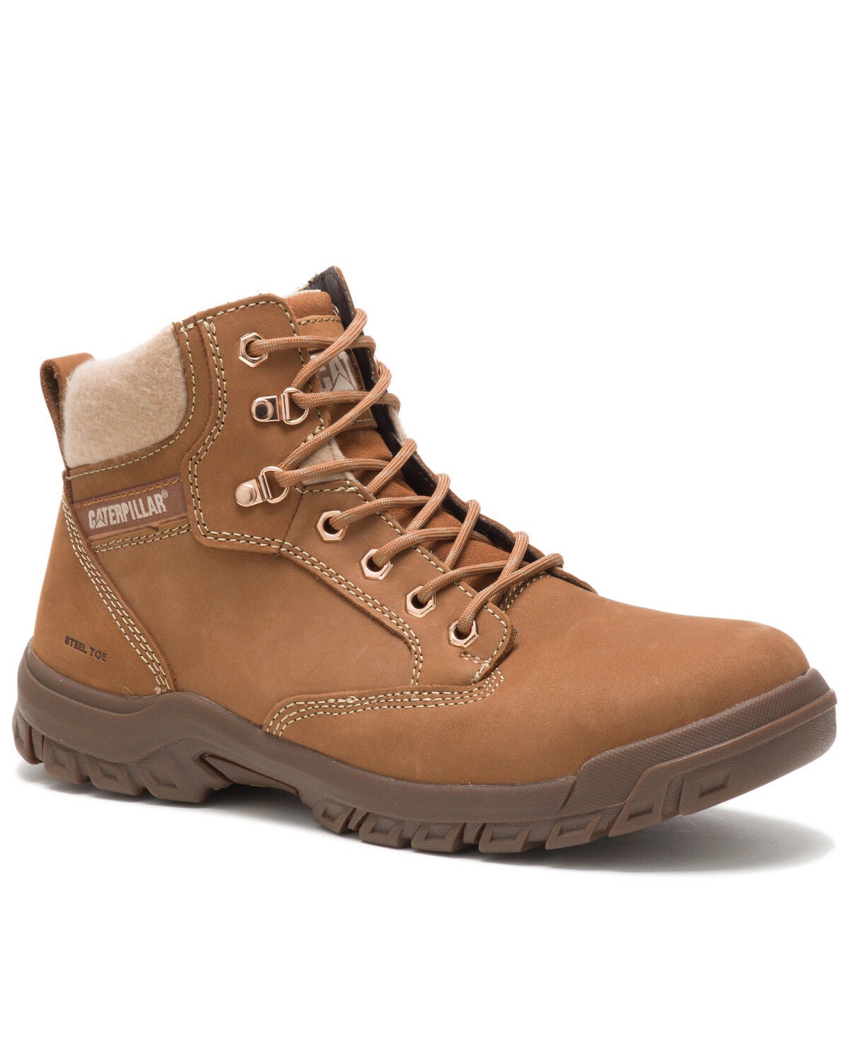 CAT Women's Tess Sundance Work Boots - Steel Toe, Brown, hi-res