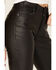 Image #2 - Rock & Roll Denim Women's Pleather High Rise Bootcut Pants, Black, hi-res