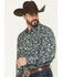 Image #2 - Gibson Trading Co Men's Hubert Floral Print Long Sleeve Snap Stretch Western Shirt - Big, Navy, hi-res