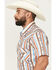 Image #2 - Rock & Roll Denim Men's Southwestern Striped Print Short Sleeve Snap Stretch Western Shirt, Multi, hi-res