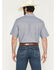 Image #4 - Ely Walker Men's Barbed Wire Striped Short Sleeve Pearl Snap Western Shirt, Blue, hi-res