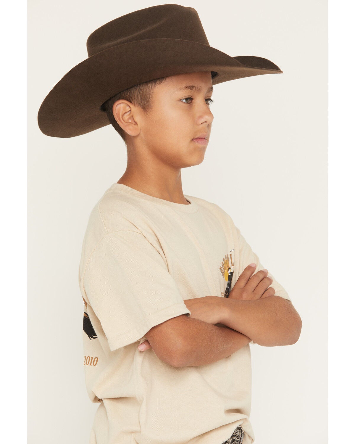 Image #3 - Riot Society Boys' Rodeo Legend Short Sleeve Graphic T-Shirt, Sand, hi-res