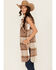 Image #2 - 26 International Women's Plaid Print Long Vest, Brown, hi-res