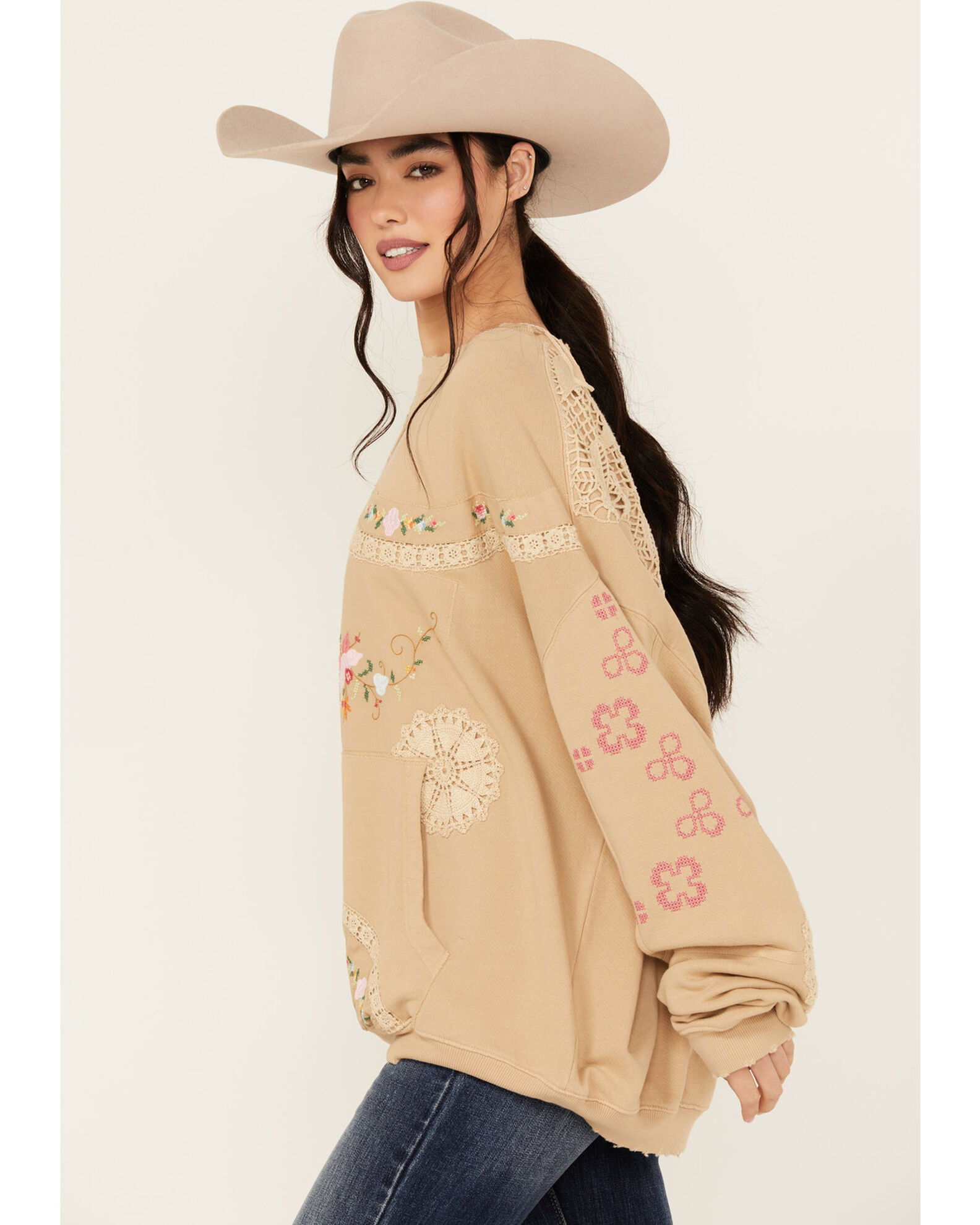 Free people floral sweatshirt outlet