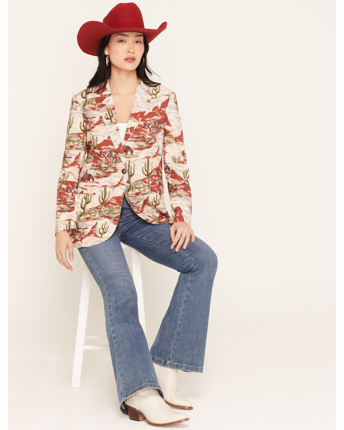 Lovlei Ranch Women's Bailey Desert Dream Blazer, Red, hi-res