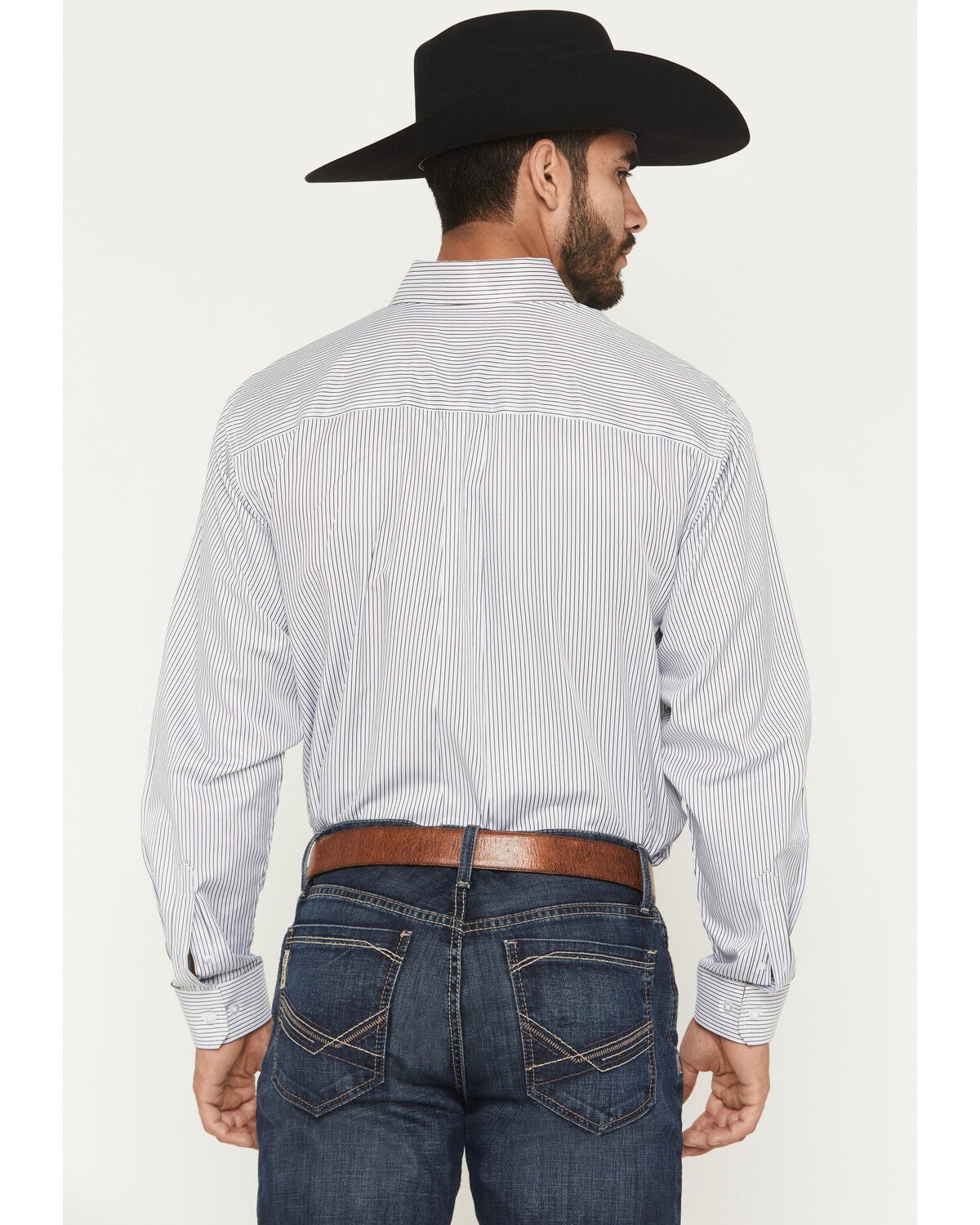 Image #4 - Cinch Men's Striped Print Tencel Long Sleeve Button-Down Western Shirt, White, hi-res