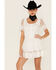 Image #1 - Maia Bergman Women's Ori Crochet Eyelet Short Sleeve Mini Dress , White, hi-res