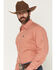 Image #2 - Cinch Men's Geo Print Long Sleeve Button-Down Stretch Western Shirt, Red, hi-res