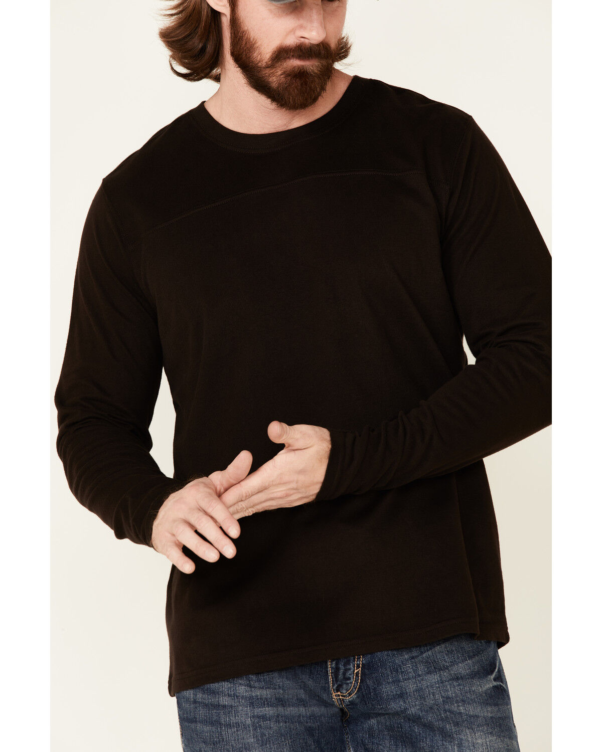 Image #3 - North River Men's Brown Moleskin Crew Long Sleeve T-Shirt, Brown, hi-res