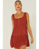 Image #1 - Wild Moss Women's Swiss Dot Tiered Dress, Rust Copper, hi-res