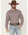 Image #1 - Wrangler Men's 20x Geo Print Long Sleeve Snap Stretch Western Shirt - Tall, Wine, hi-res