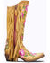 Junk Gypsy By Lane Women's Wallflower Floral Studded Western Boots - Snip Toe , Mustard, hi-res